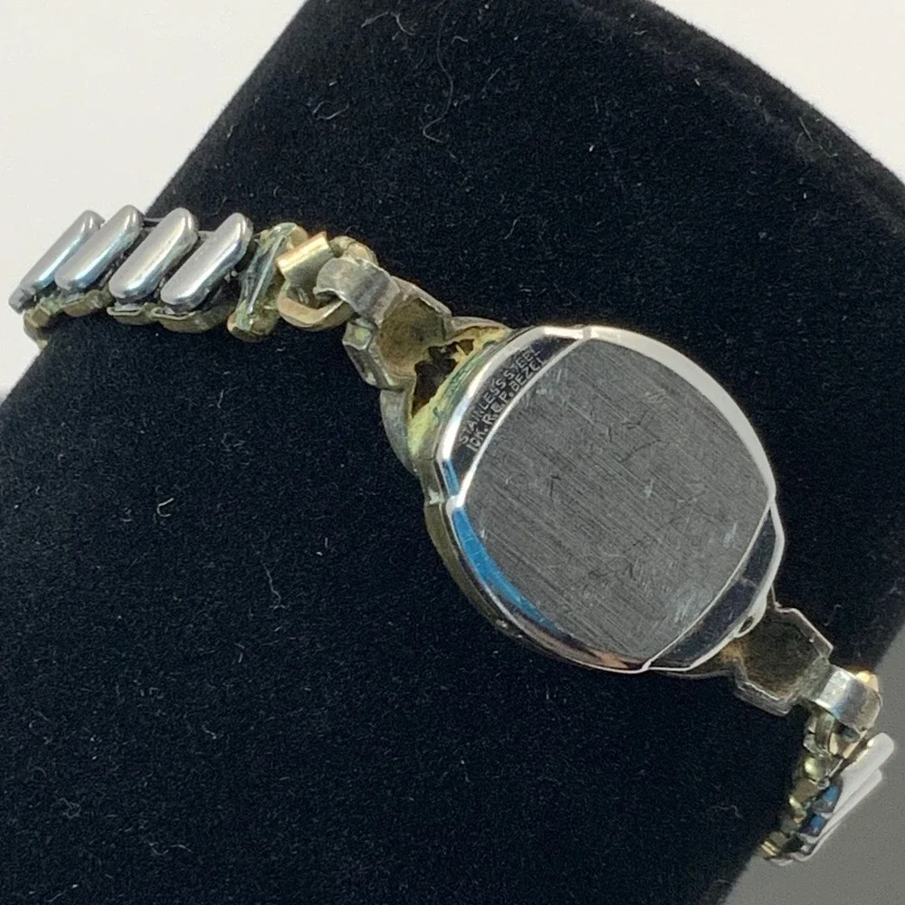 Vintage Baylor Swiss Cocktail Watch 10K RGP Bezel Parts Repair Art Deco Gold Ton